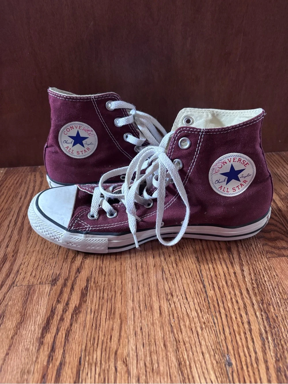 Converse High-Top Sneakers in Burgundy